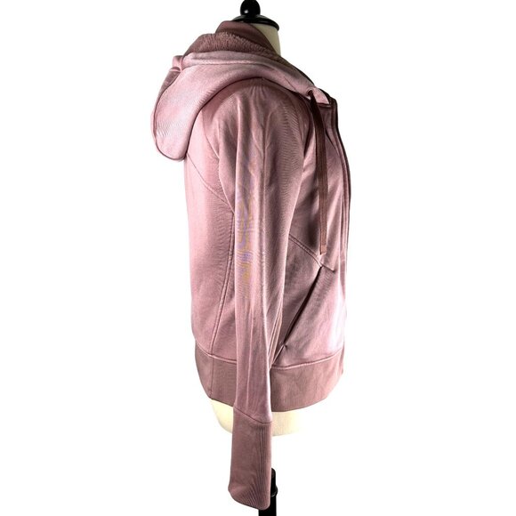 Athleta Triumph Rose Pink Luxe Shine Women Sherpa Lined Hoodie Jacket, Medium - Picture 6 of 16